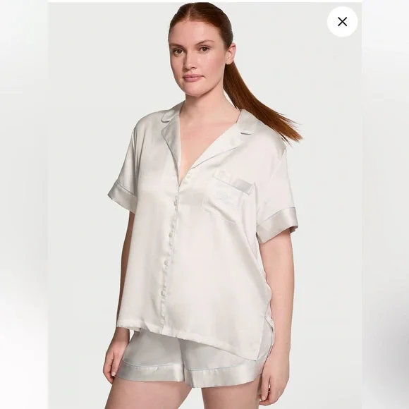 Short Sleeve Victoria Secret Satin Pajamas Set Victoria's Secret